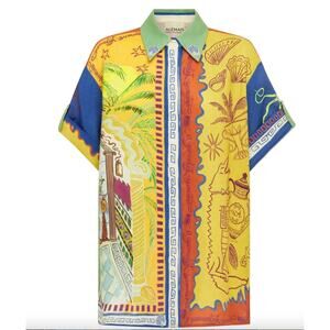Alemais Surrealist Summer Shirt Linen Short Sleeve Relaxed Button Down